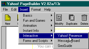 Use Yahoo! PageBuilder to add Online Presence