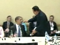 Obama gets surprise gift by Chavez