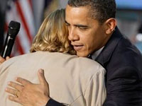 Obama has emotional exchange at town hall