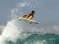 Surfer pulls off incredible trick on wave