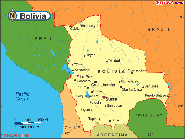Bolivia Physical Map ProMED-mail <promed@promedmail.org> [Map of Bolivia: