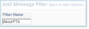 Supply a name in the Filter Name field.