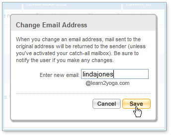 how to change my email address in yahoo mail