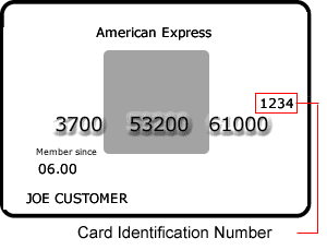 express american number card account digit cid digits above four yimg