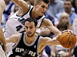 Utah Jazz forward Andrei Kirilenko against San Antonio Spurs guard Manu Ginobili (AP Photo/Steve C. Wilson)
