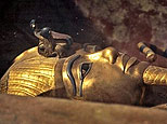 The sarcophagus of King Tut is seen in his underground tomb in the famed Valley of the Kings in Luxor, Egypt Sunday, Nov. 4, 2007. (AP).