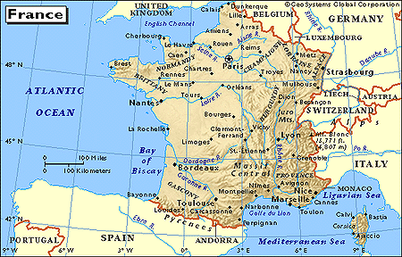 map of france with cities and towns. map including cities,