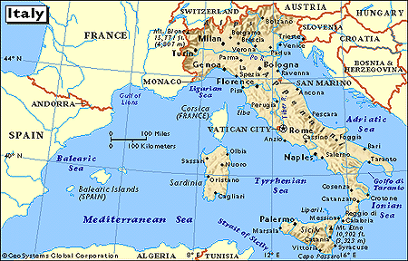 map of italy with cities